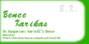 bence karikas business card